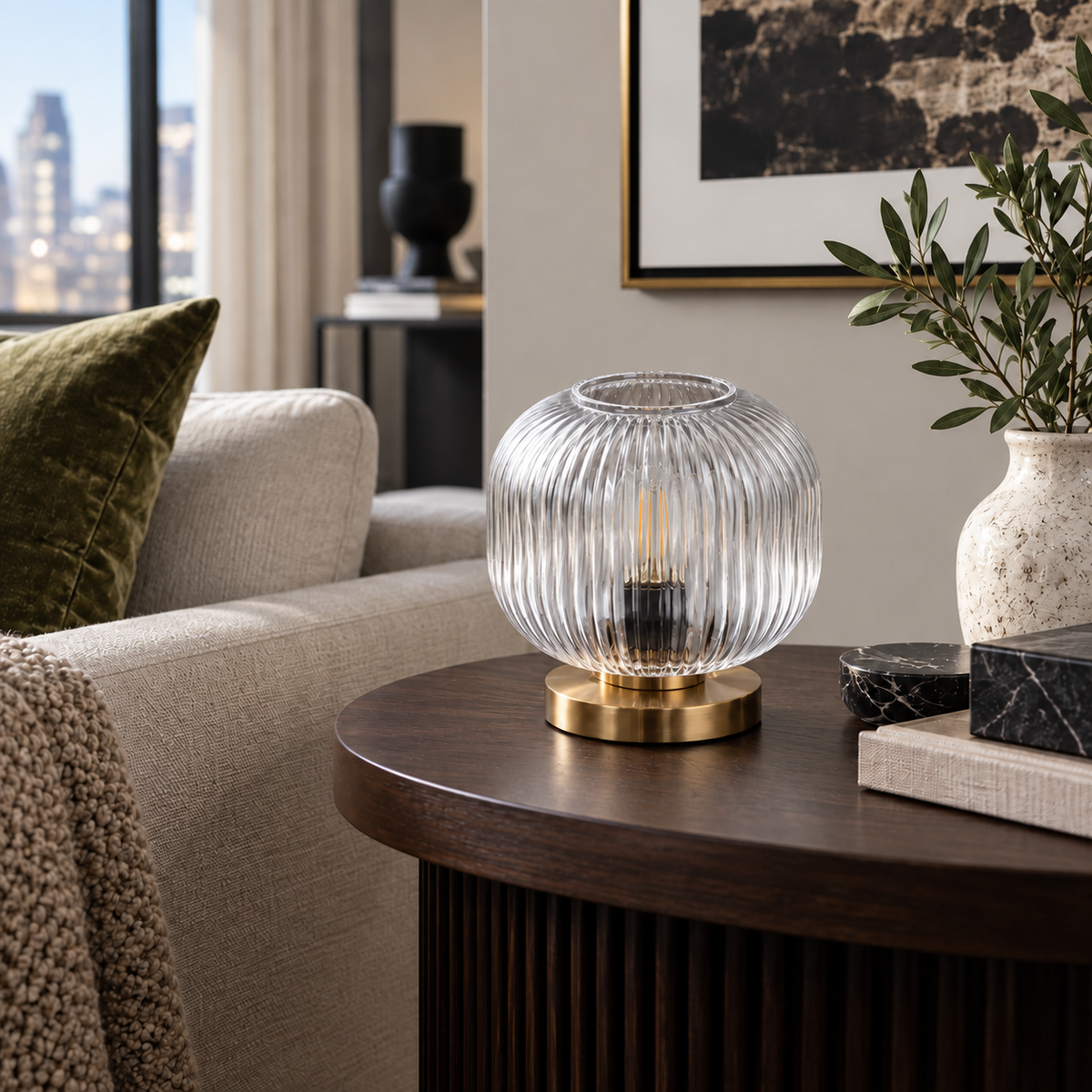 Aveline switched off in daylight on a living room side table